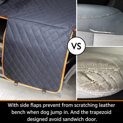Dog Car Seat Covers 100% Waterproof, Dog Seat Cover with Side Flaps from Scratching, Pet Seat Cover for Back Seat of Car/Suv/Truck Machine Washable…