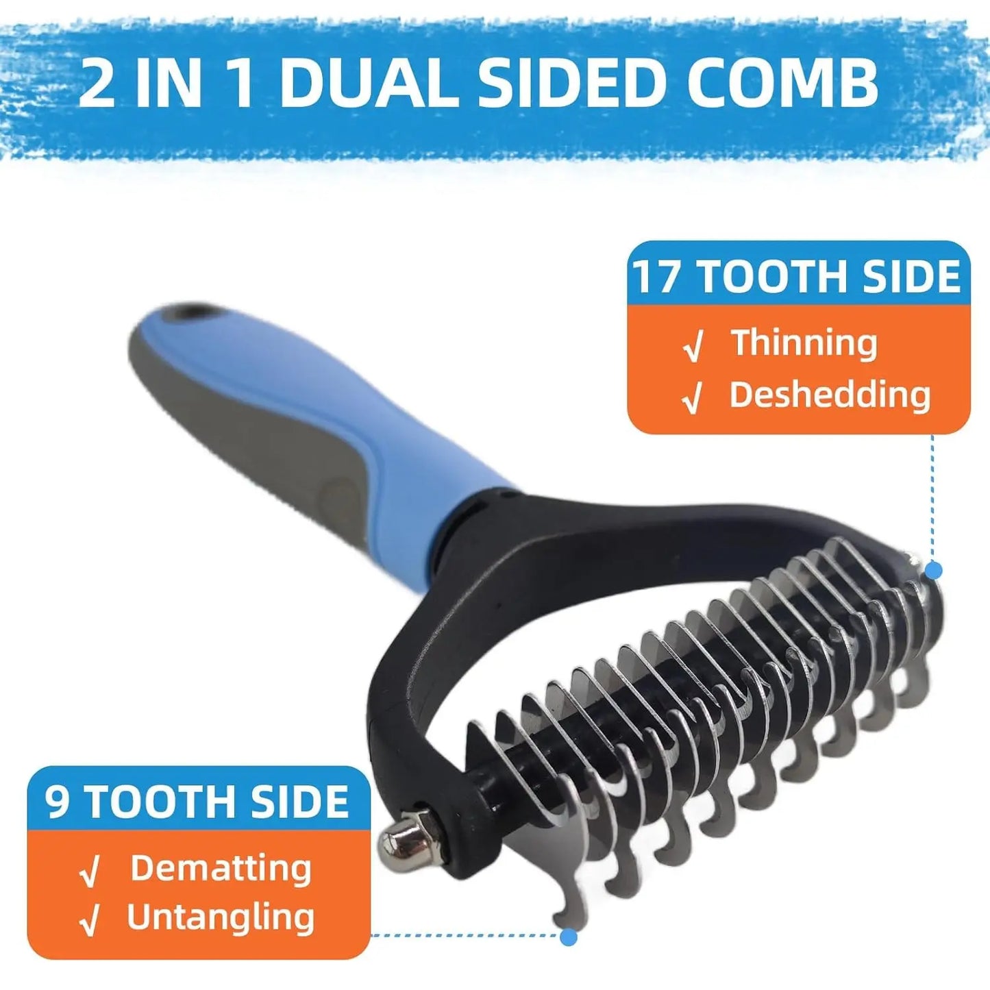 Dog Brush for Shedding, 7PCS Pet Slicker Hair Brush Kit with Pet Nail Clipper and File - Dog Cat Grooming Deshedding Undercoat Rake Brush Comb for All Small Large Dogs Cats