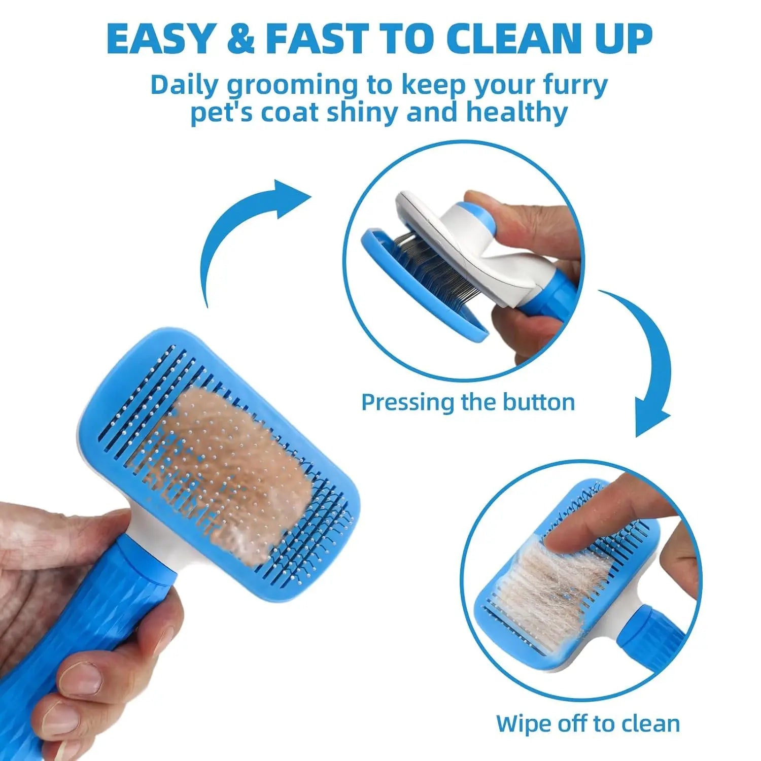 Dog Brush for Shedding, 7PCS Pet Slicker Hair Brush Kit with Pet Nail Clipper and File - Dog Cat Grooming Deshedding Undercoat Rake Brush Comb for All Small Large Dogs Cats