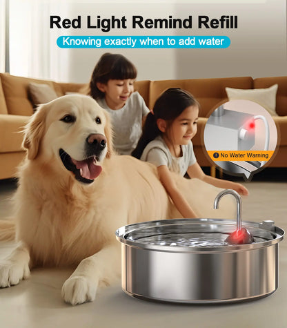 Oneisall Dog Water Fountain for Large Dogs with 3 Filters, 6L Stainless Steel Dog Fountain,Ultra 35Db Quiet,Wide Drink Area for Large Dogs Cats and Multi-Pet Home Drinking Water Bowl, Automatic Water Feeder, Stainless Steel Bowls, Automatic Water Bowl Su