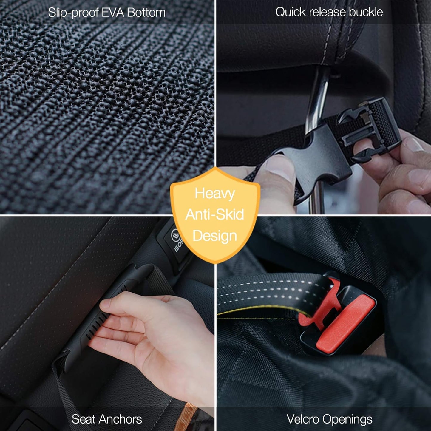 Dog Car Seat Covers 100% Waterproof, Dog Seat Cover with Side Flaps from Scratching, Pet Seat Cover for Back Seat of Car/Suv/Truck Machine Washable…